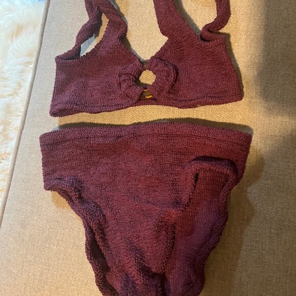 Hunza G Nadine Bikini in Metallic Grape OS - Picture 5 of 6